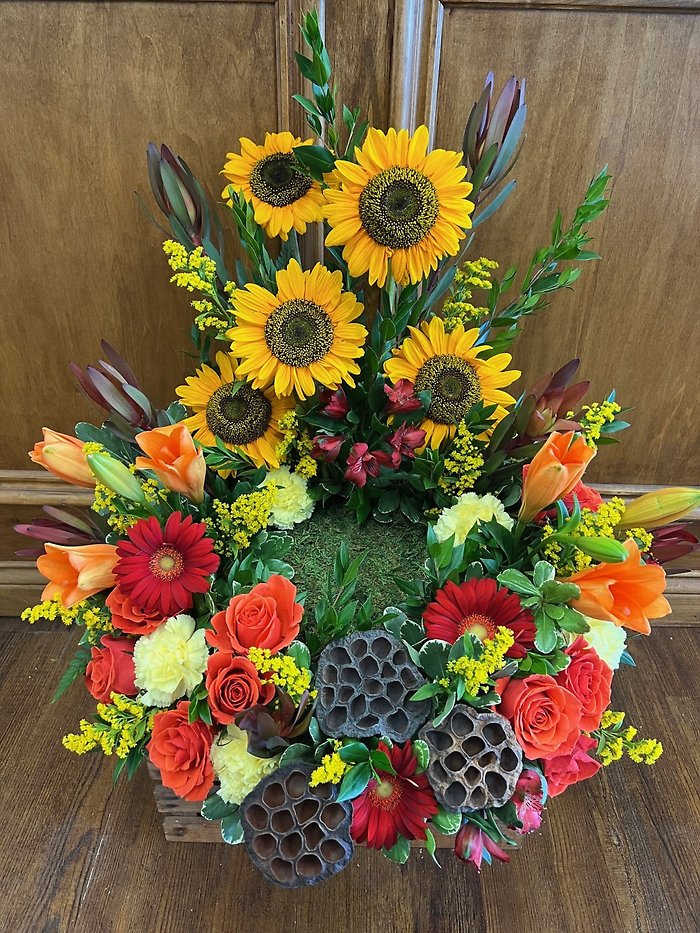 Lutz Fall Blooms Urn Arrangement