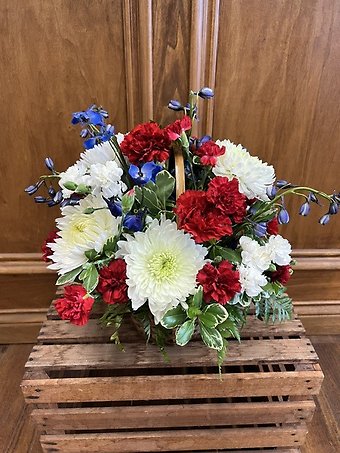 Lutz Red, White and Bloom Basket