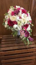 Hot Pink & White Cascading Bouquet